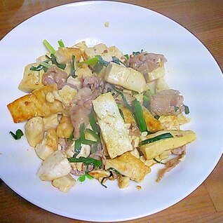 豆腐とねぎの炒め物